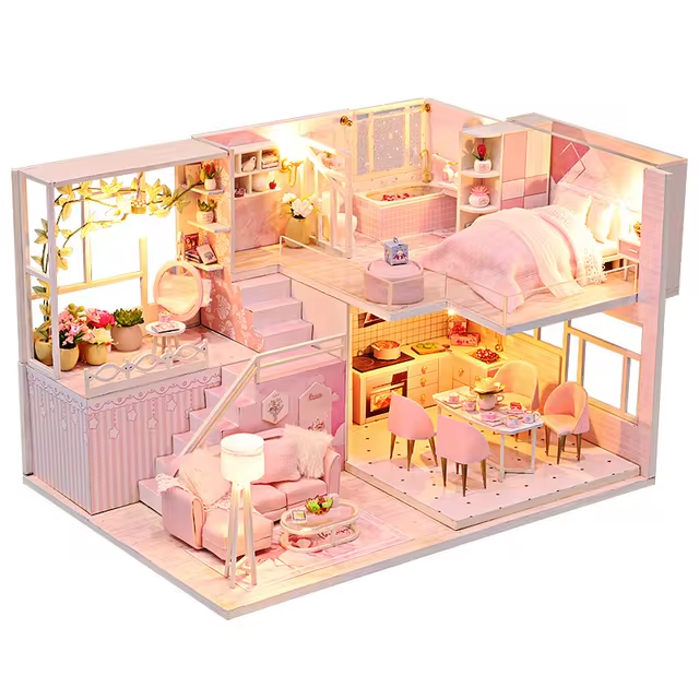 Miniature Wizardi Roombox Kit - Pink Dreams Dollhouse Kit