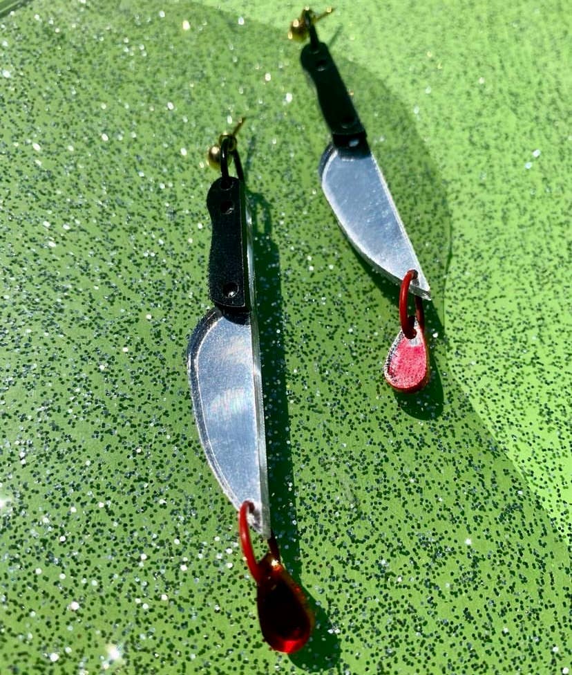 Spooky Knives Acrylic Statement Earrings