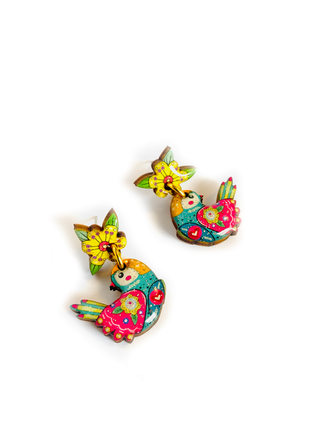 Summer Abstract Bird Earrings by Rosie Rose Parker