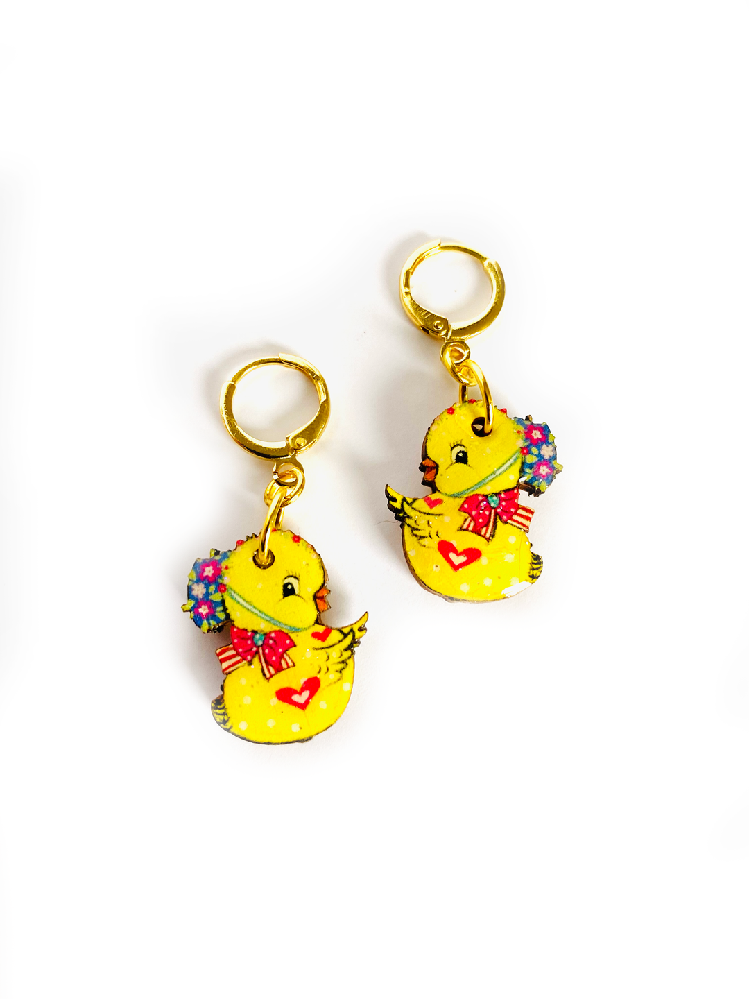 Chicken Huggie Hoop Earrings by Rosie Rose Parker