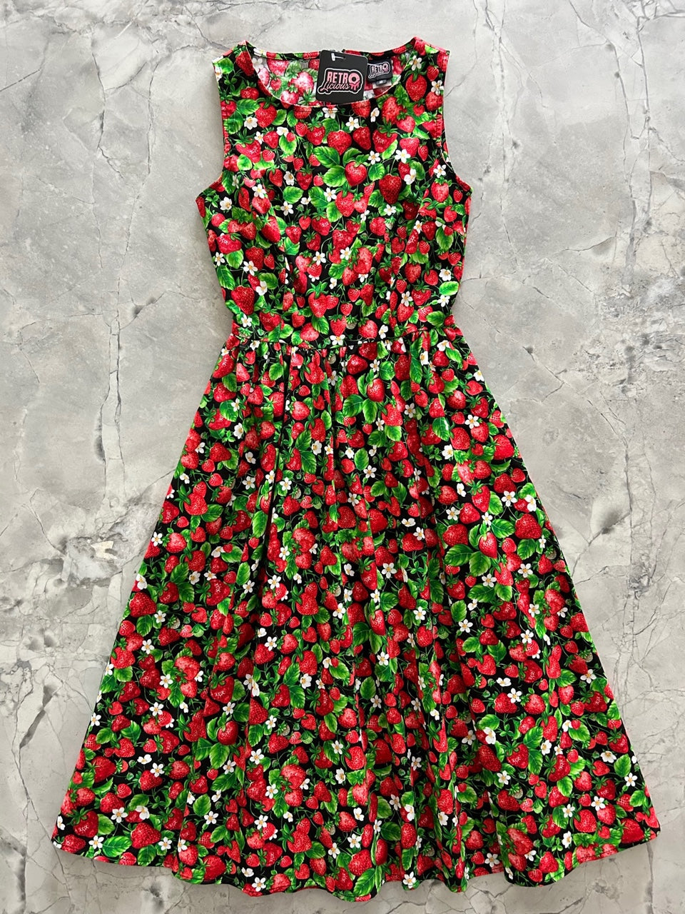Strawberries Midi Dress - XS only, 1 left!