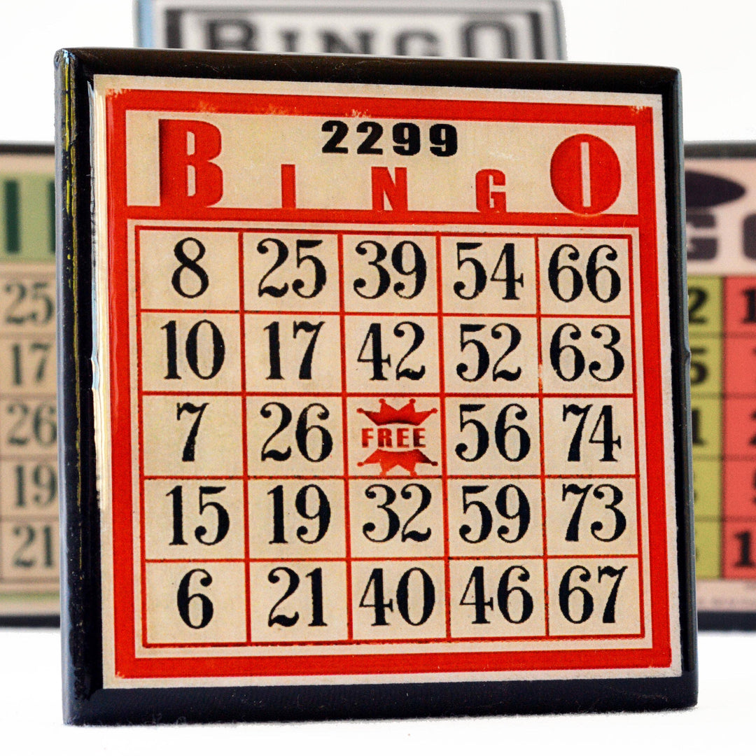 Bingo!  Vintage Bingo Card Coaster Set