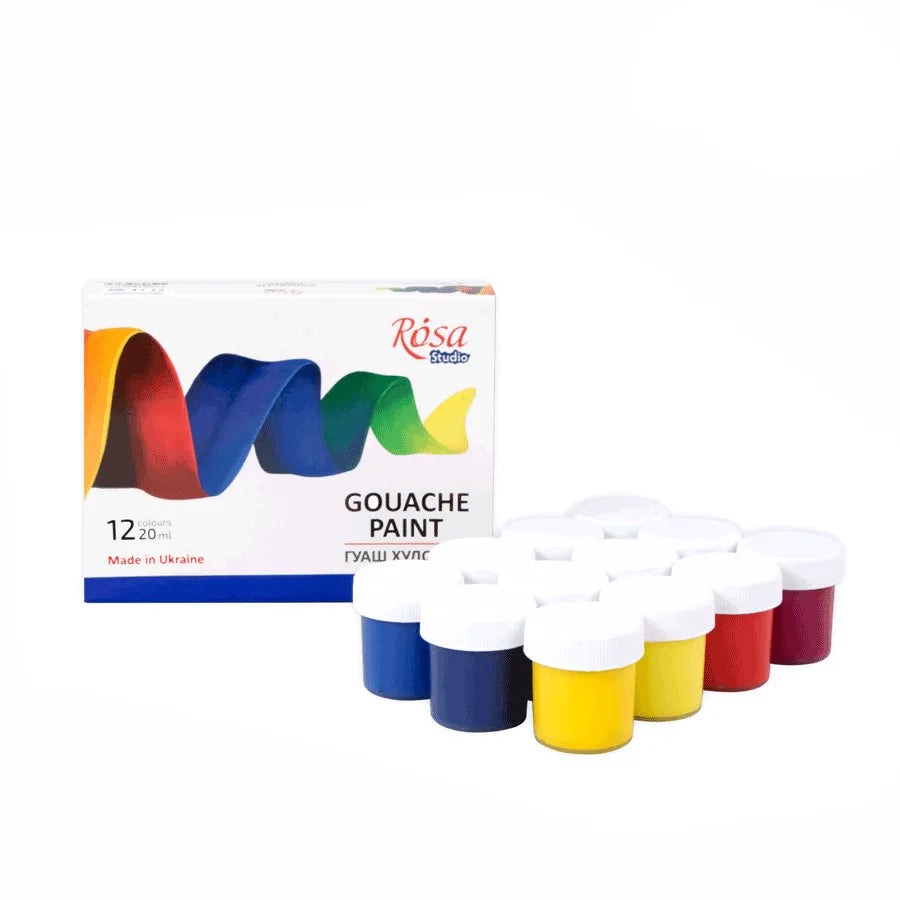 Rosa Studio Gouache Paint Set Classic 12 colors (0.68 oz each)