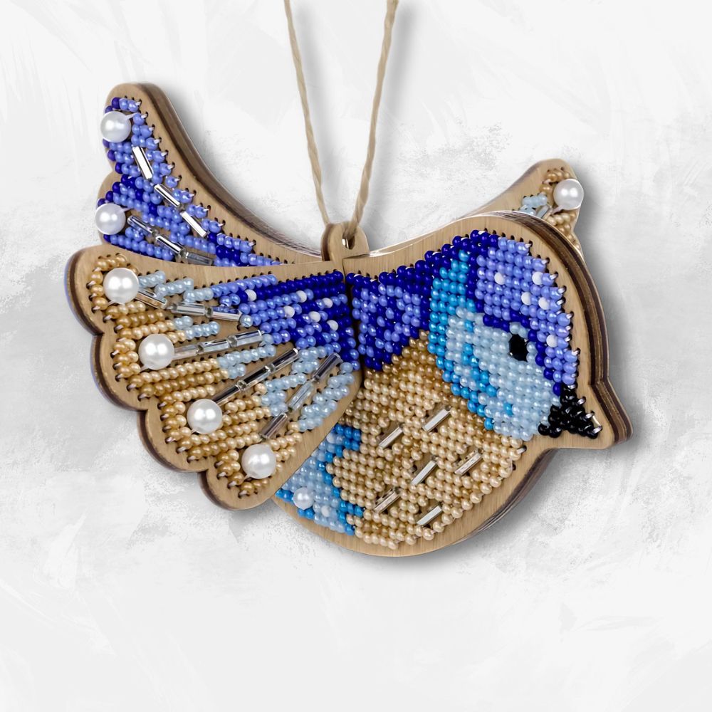Wooden Bead Embroidery Kit ‚Äì ‚ÄúBlue Bird‚Äù FLK-587
