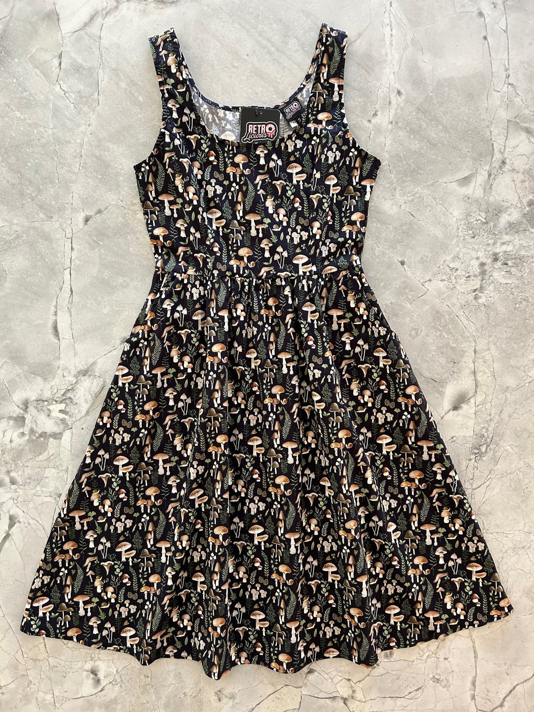 Mushrooms Fit & Flare Dress - XS only, 1 left!