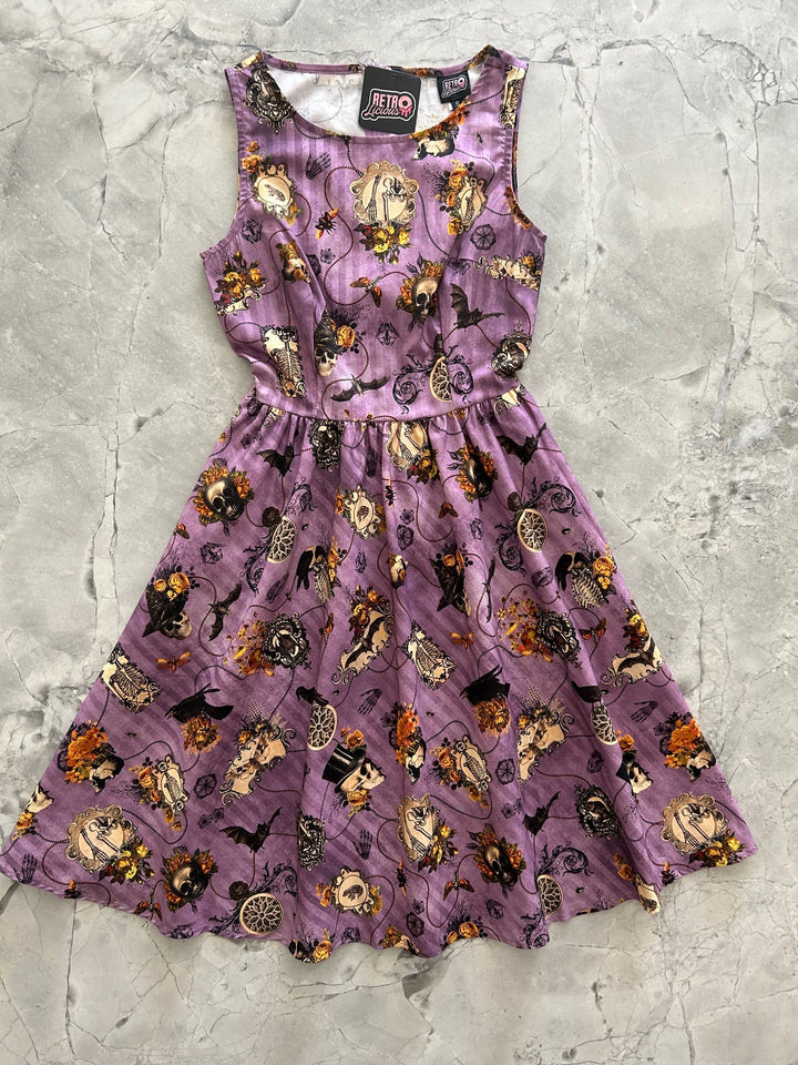 Purple Skull Vintage Dress - XS only, 1 left!