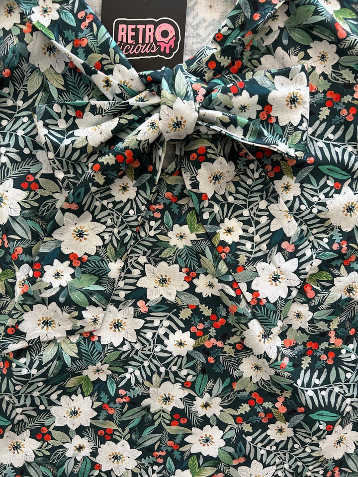 Winter Floral Bow Top