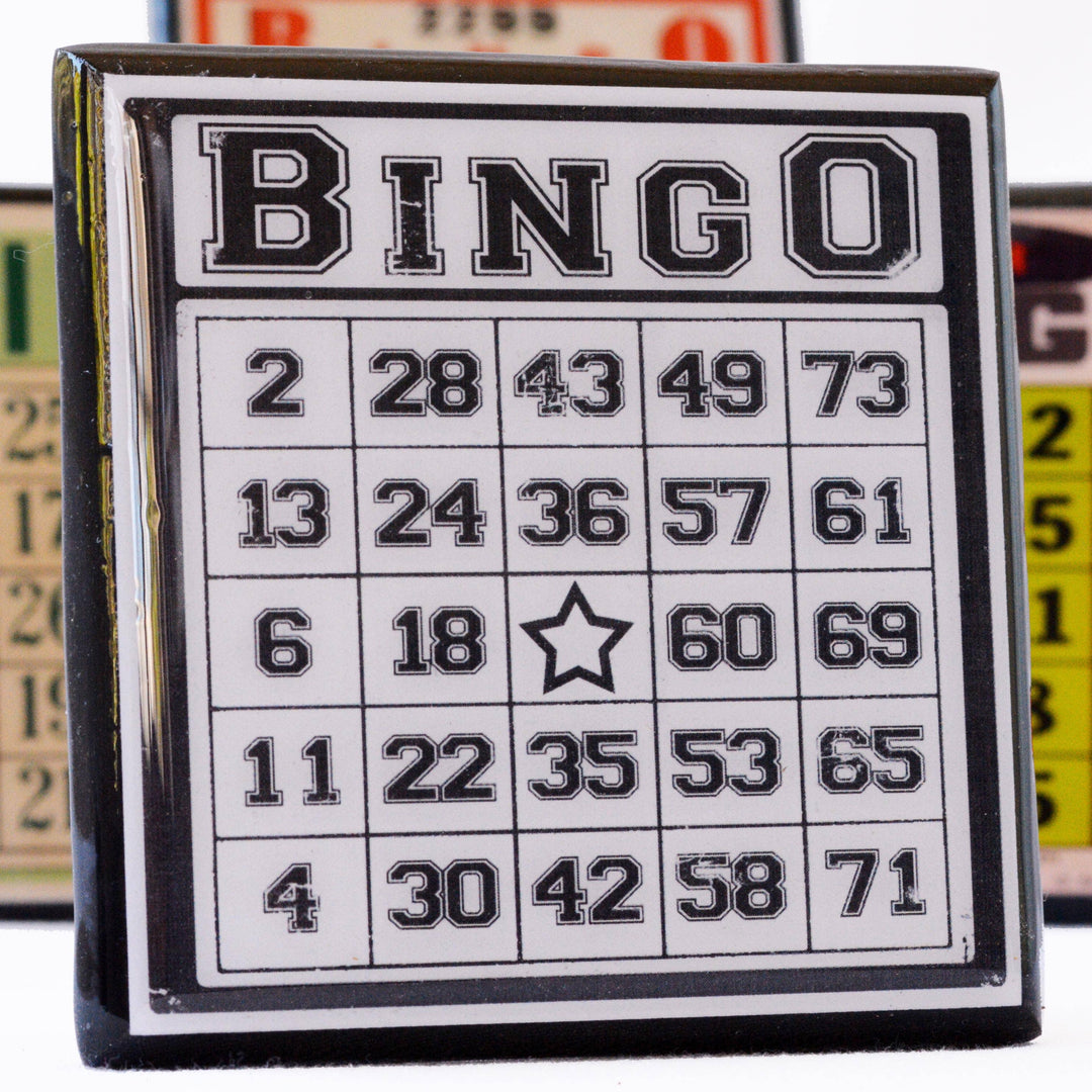 Bingo!  Vintage Bingo Card Coaster Set