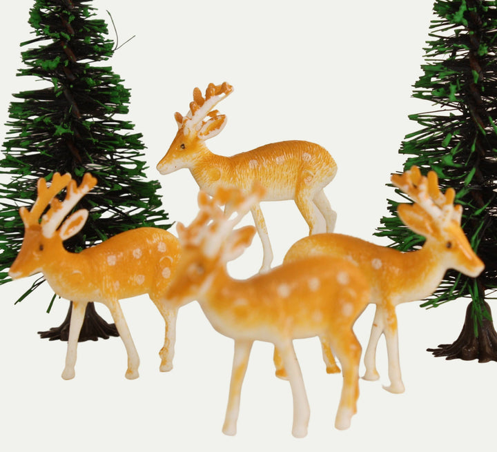 Retro Plastic Reindeer 1.5" - 4pcs