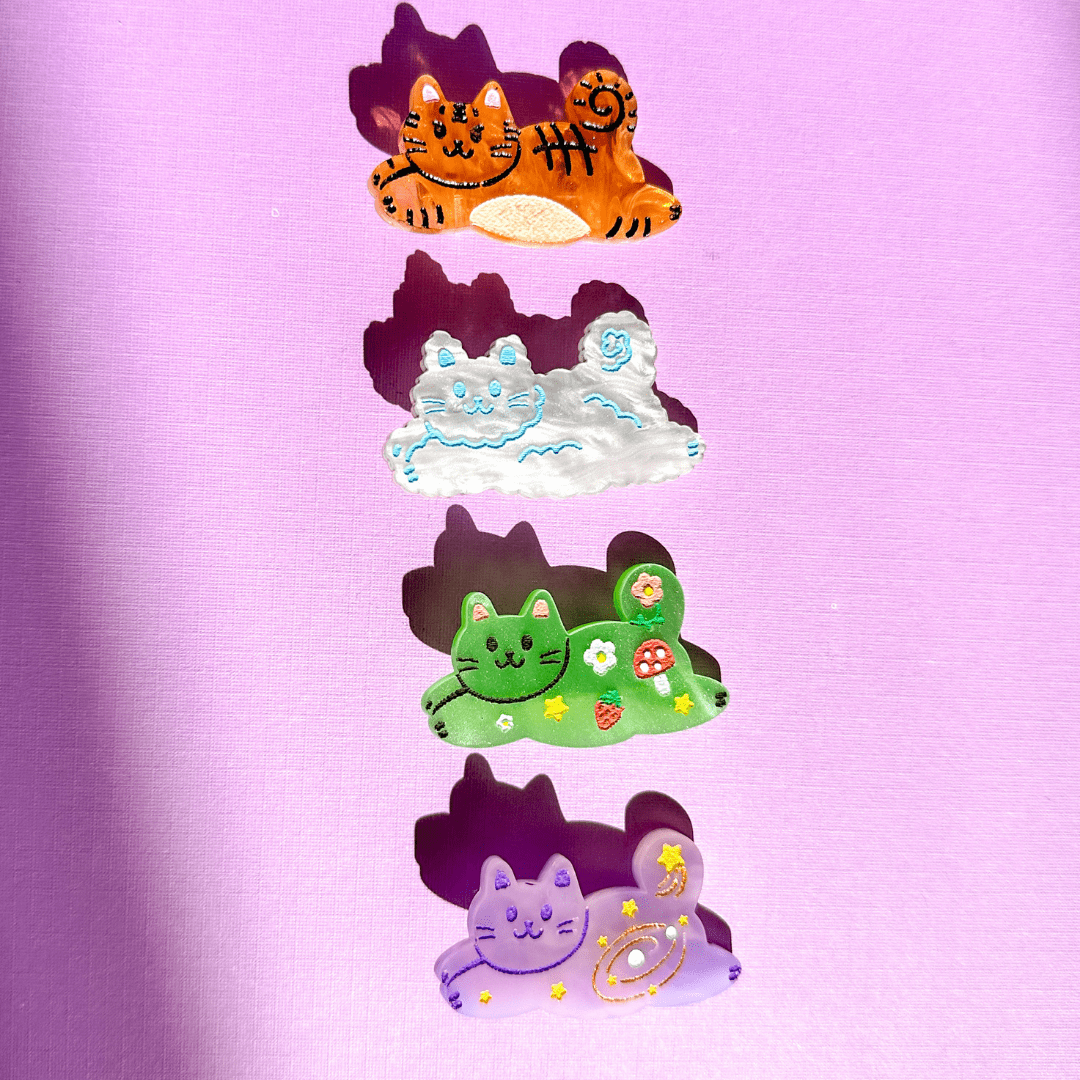 Flying Cat Hair Clips & Pins