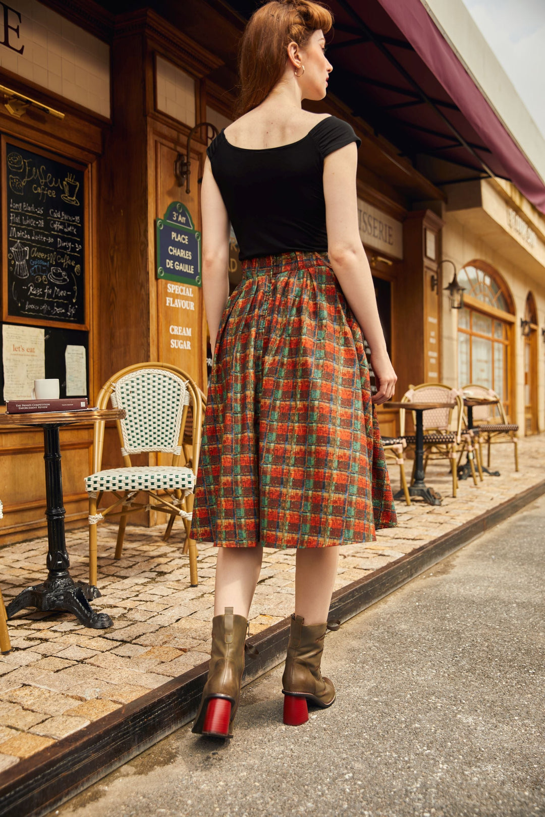 Red Plaid Doris Skirt