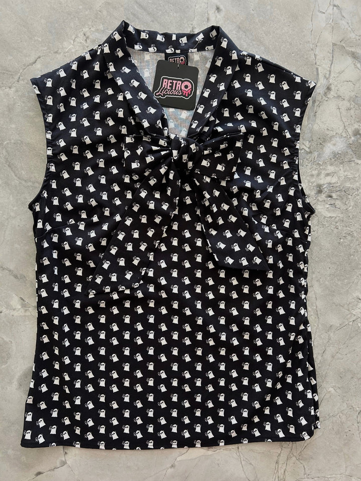 Mini Ghosts Bow Top - XL only