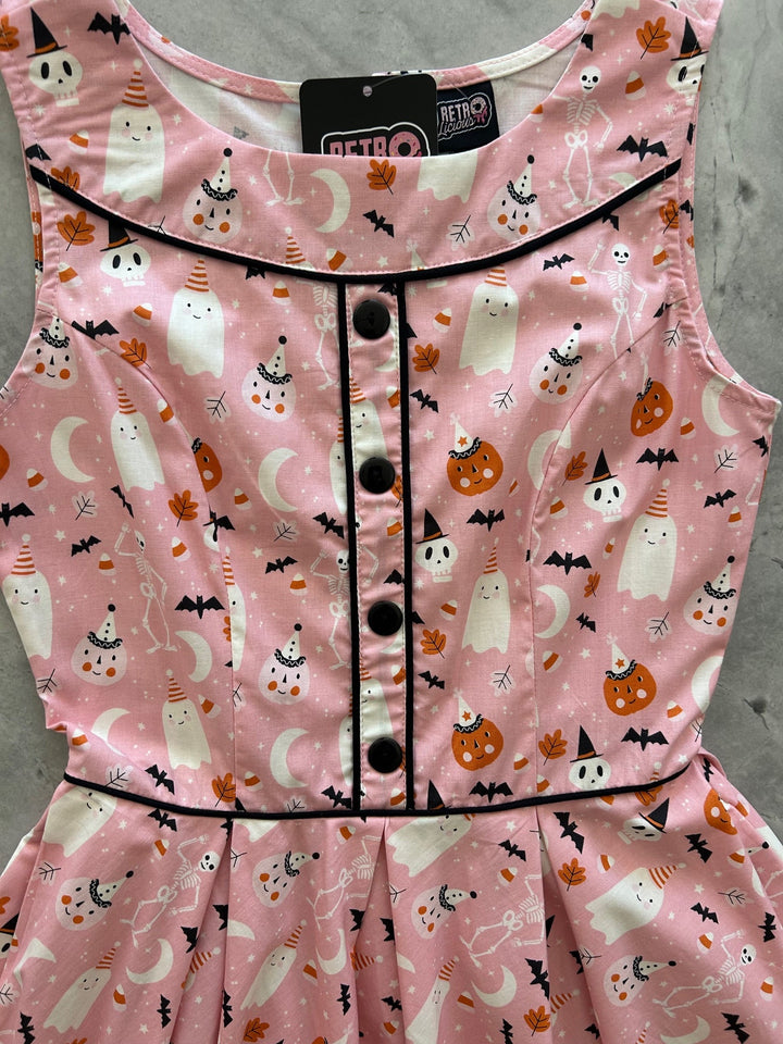 Elizabeth Dress in Pink Halloween - Large only, 1 left!