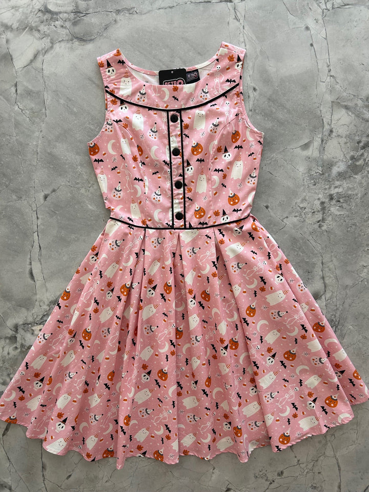 Elizabeth Dress in Pink Halloween - Large only, 1 left!