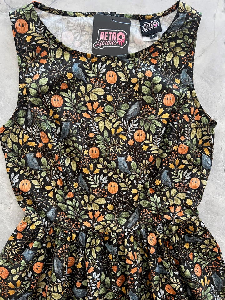 Pumpkin Foliage Midi Dress - 1X only