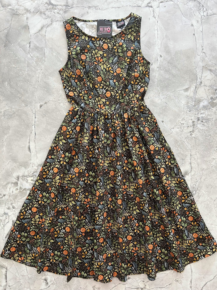 Pumpkin Foliage Midi Dress - 1X only