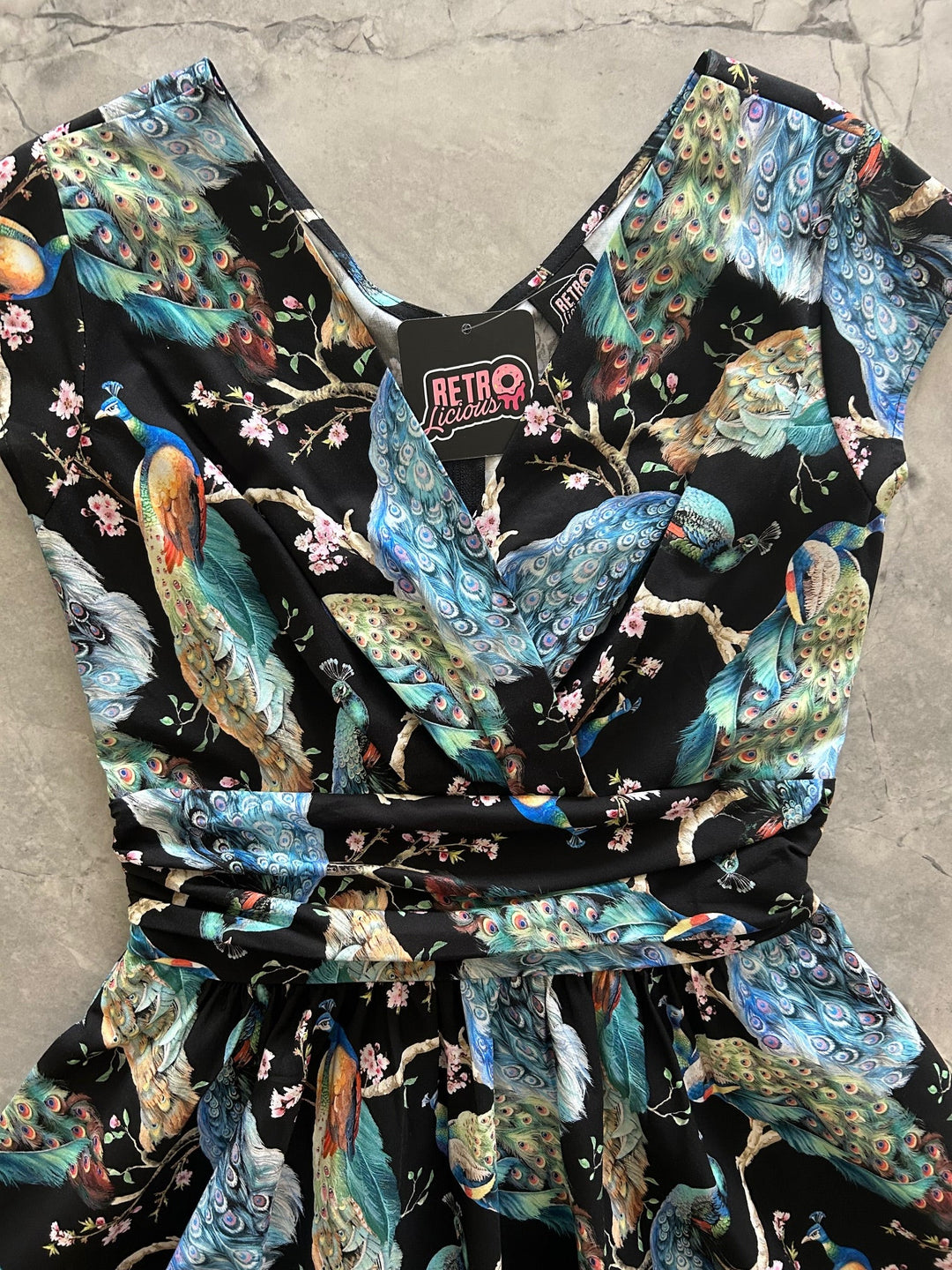 Peacock on Branches Greta Dress