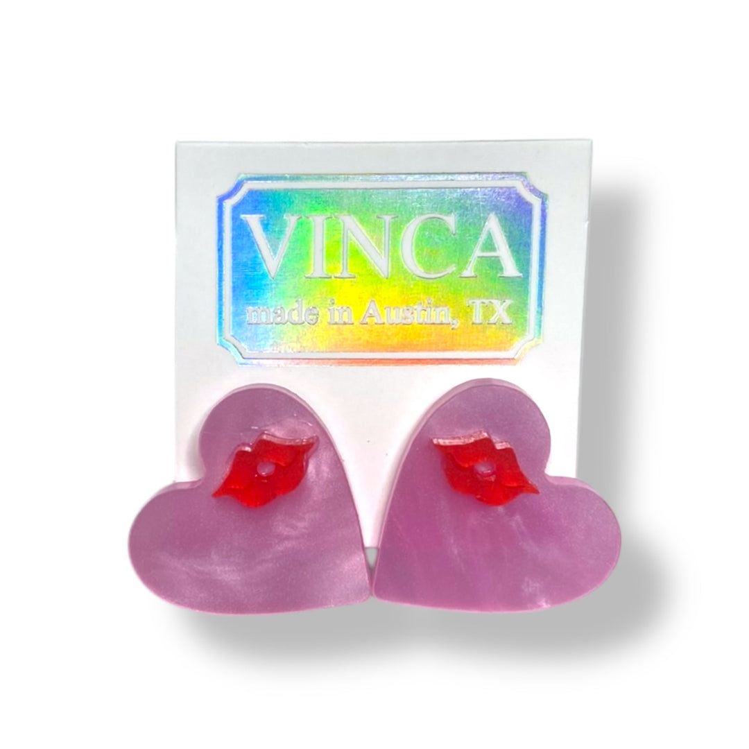 Last Chance! Kiss & Tell Stud Earrings Red/Pink