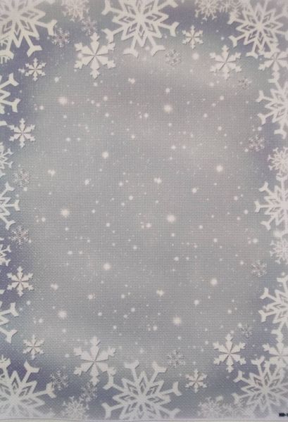 Crystal Flakes Designer Printed AIDA Fabric. Canvas for embroidery with an applied background  KF-1183A