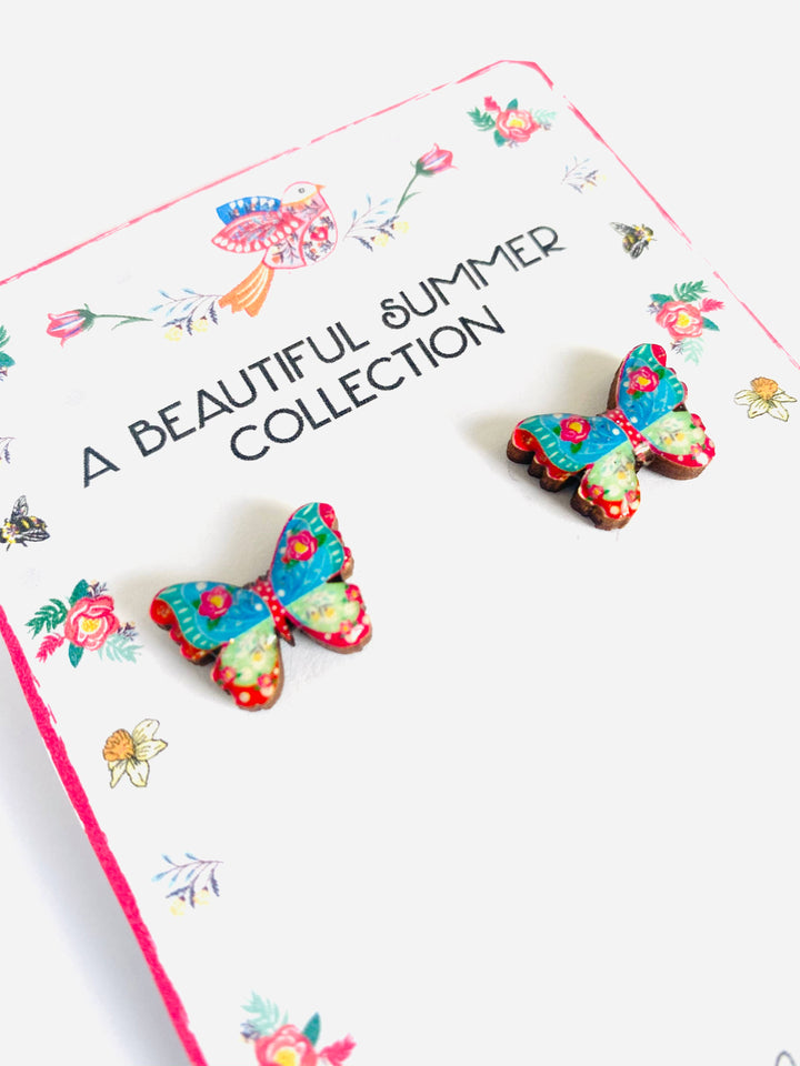 Pretty Butterfly Stud Earrings by Rosie Rose Parker