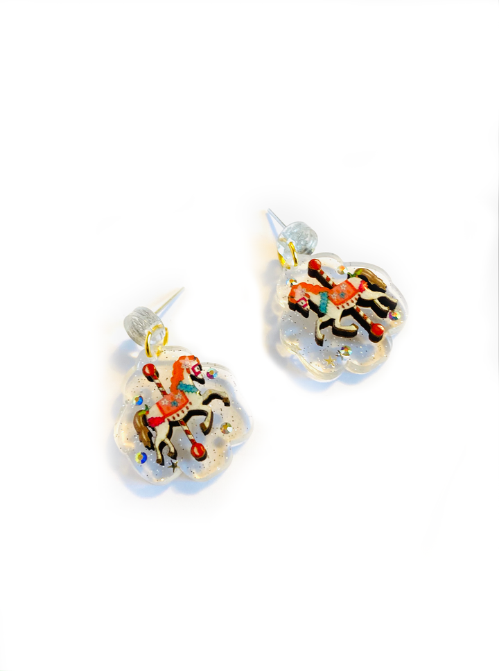 Christmas Carousel Earrings by Rosie Rose Parker