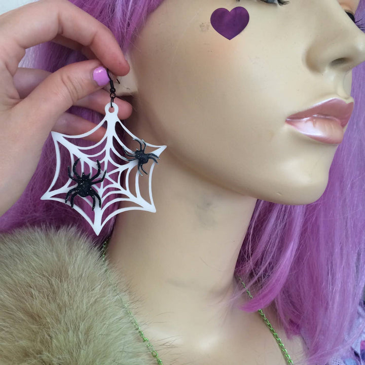 Spider Web Acrylic Earrings