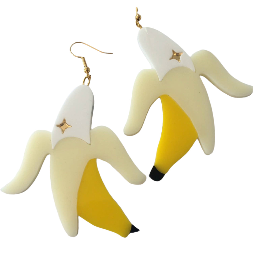 Banana Acrylic Statement Earrings