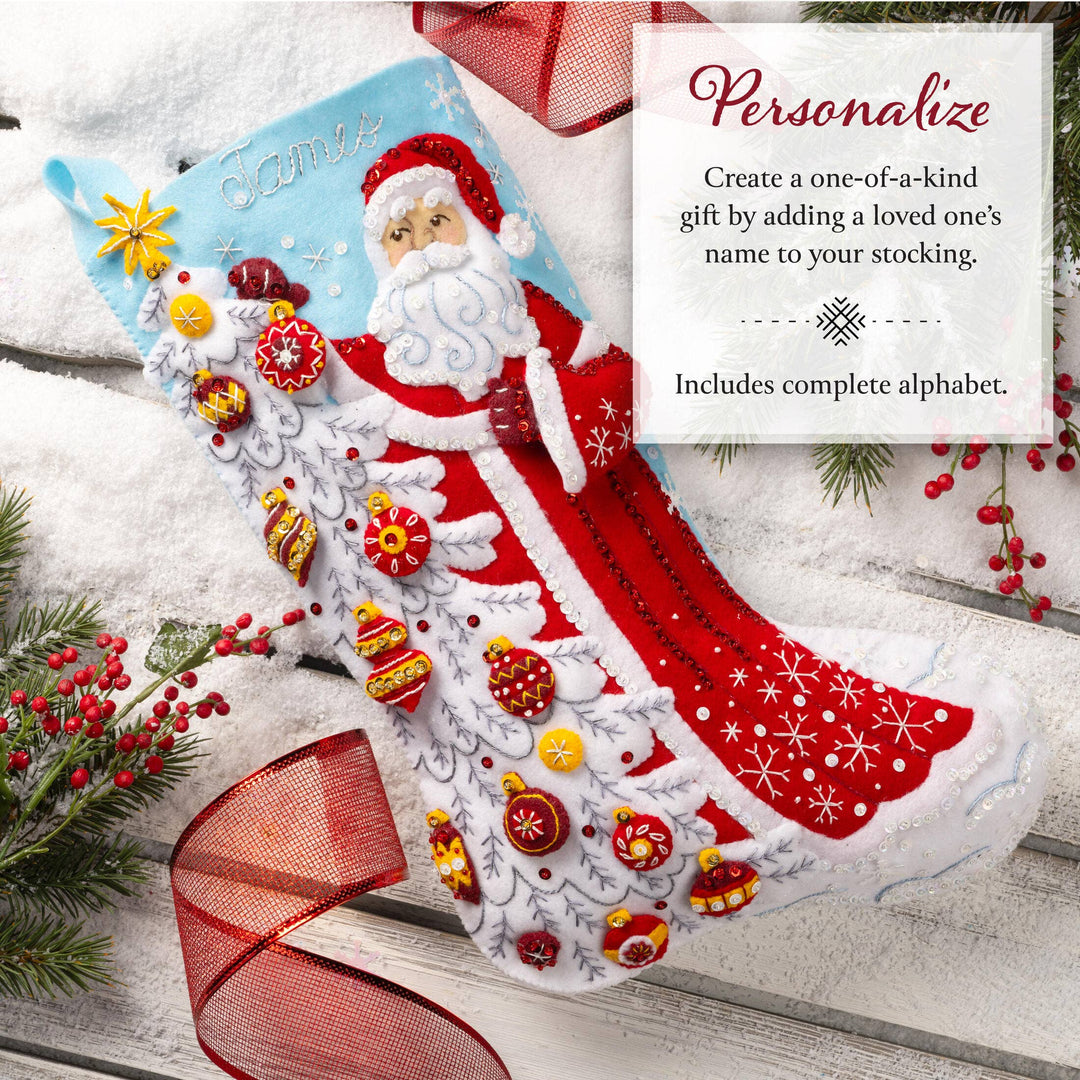 Bucilla Snowy St Nick Felt Stocking