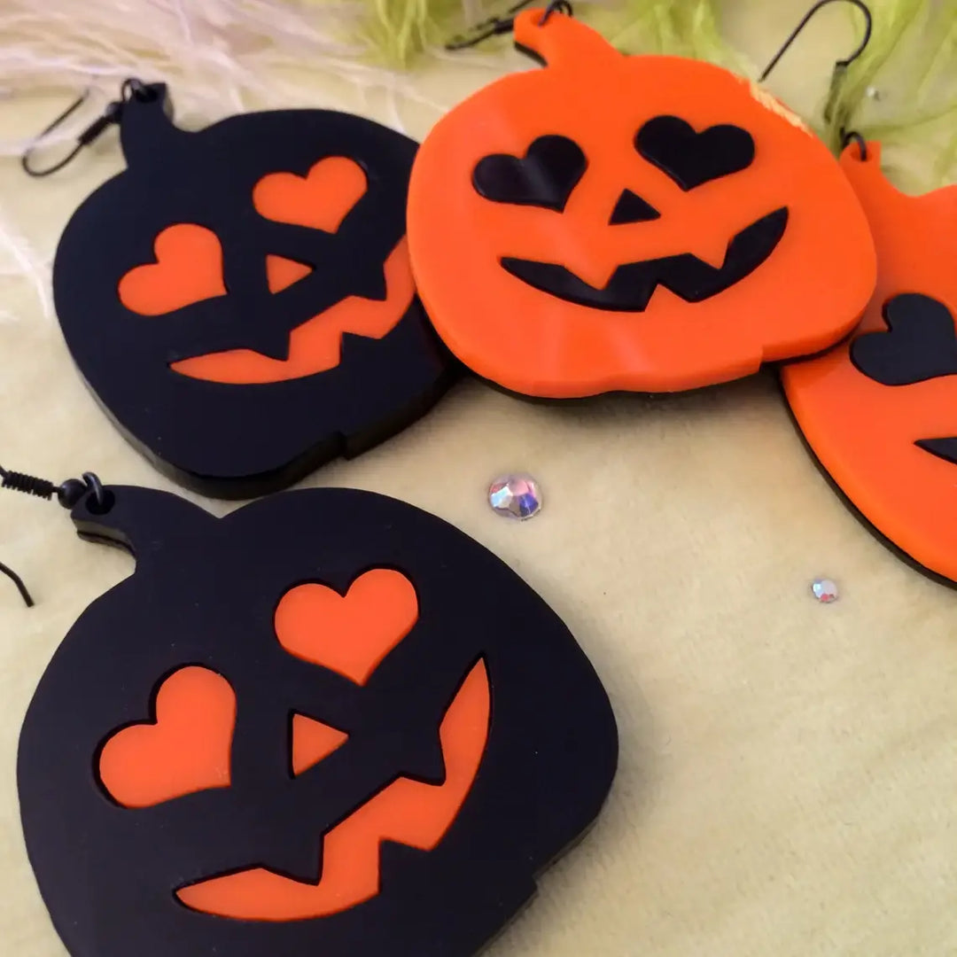 Pumpkin Jack-O-Lantern Acrylic Earrings