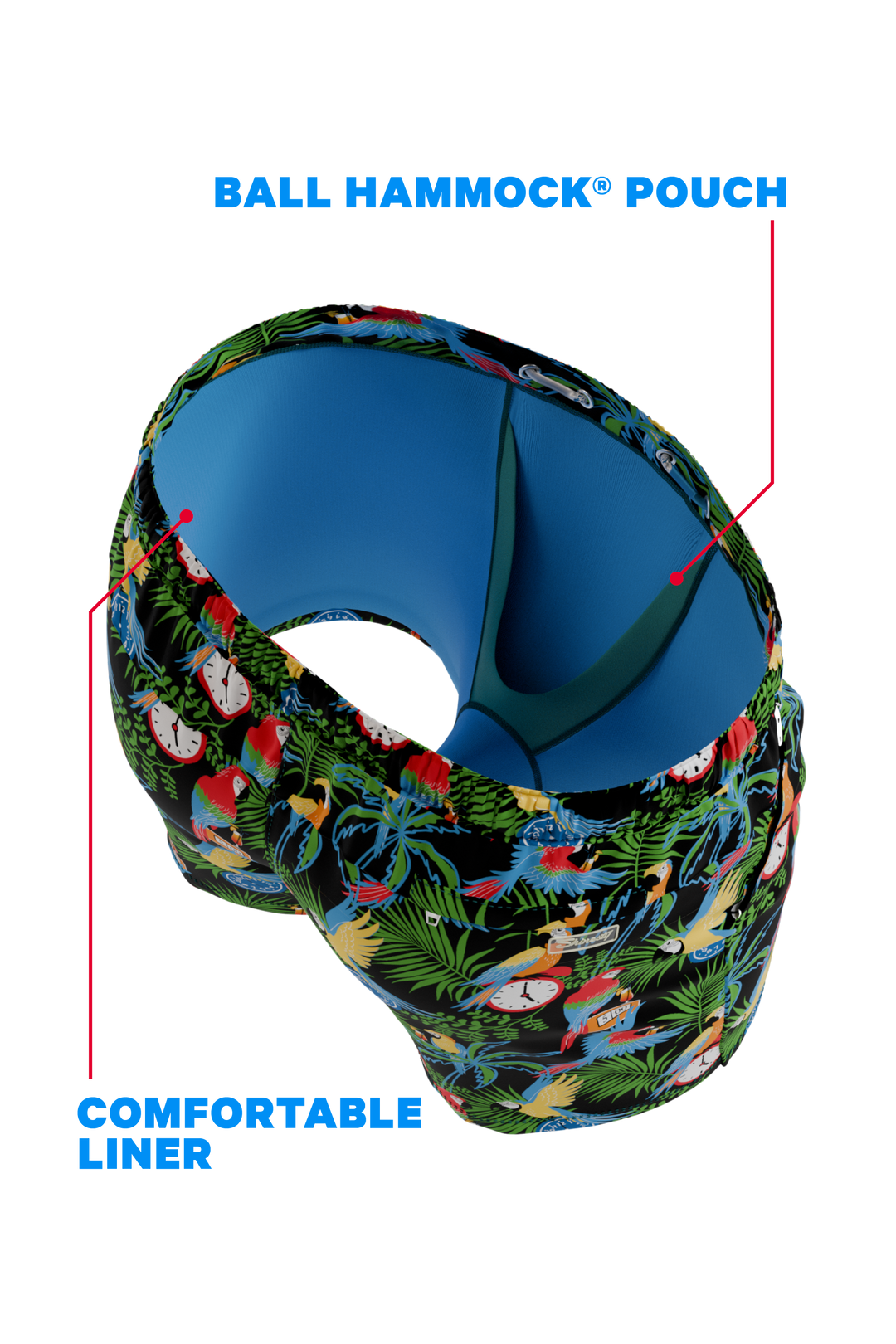 The 5 O'Clock Somewhere | Margaritaville® Ball Hammock® Pouch 8" Swim Trunks
