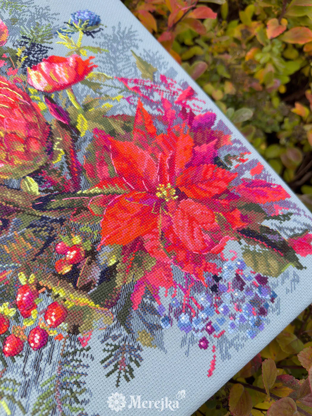 Christmas Arrangement Counted Cross Stitch Kit by Merejka K-272