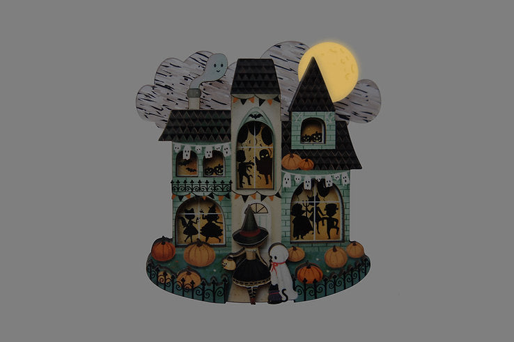 Halloween Party House Brooch by Laliblue