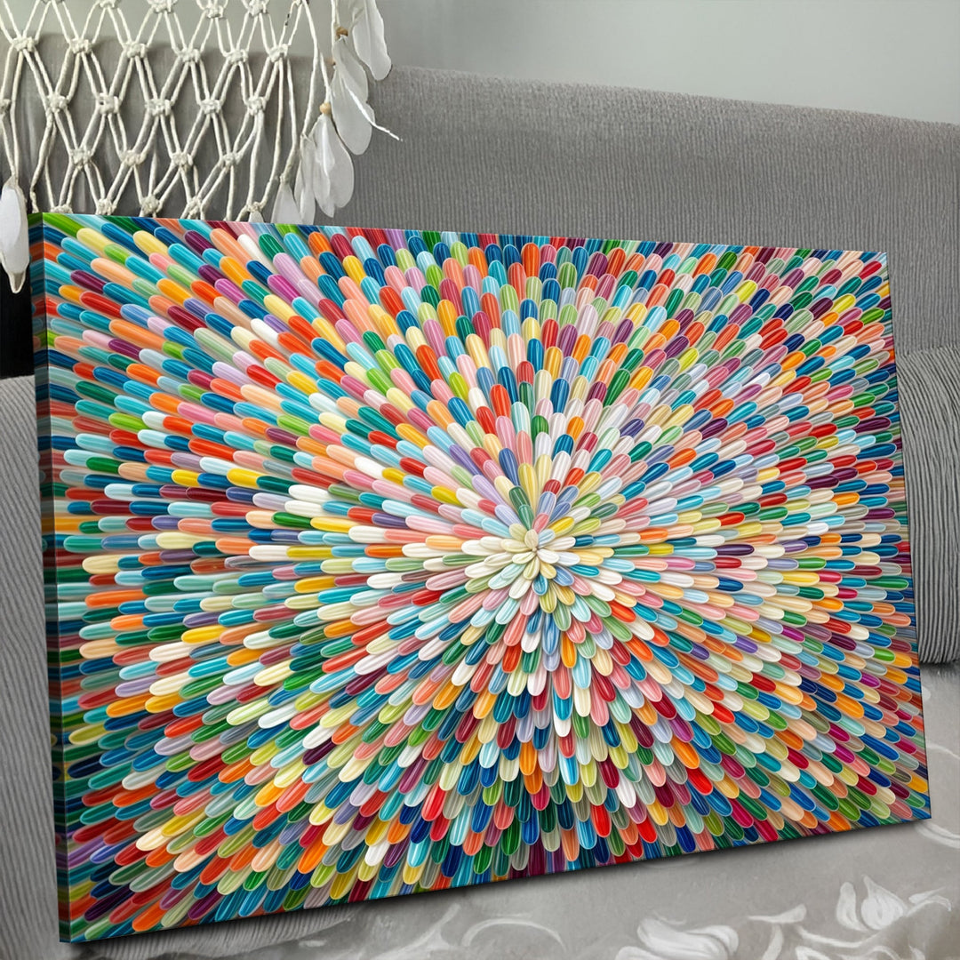 Radiant Bloom Abstract Impasto Wall Art