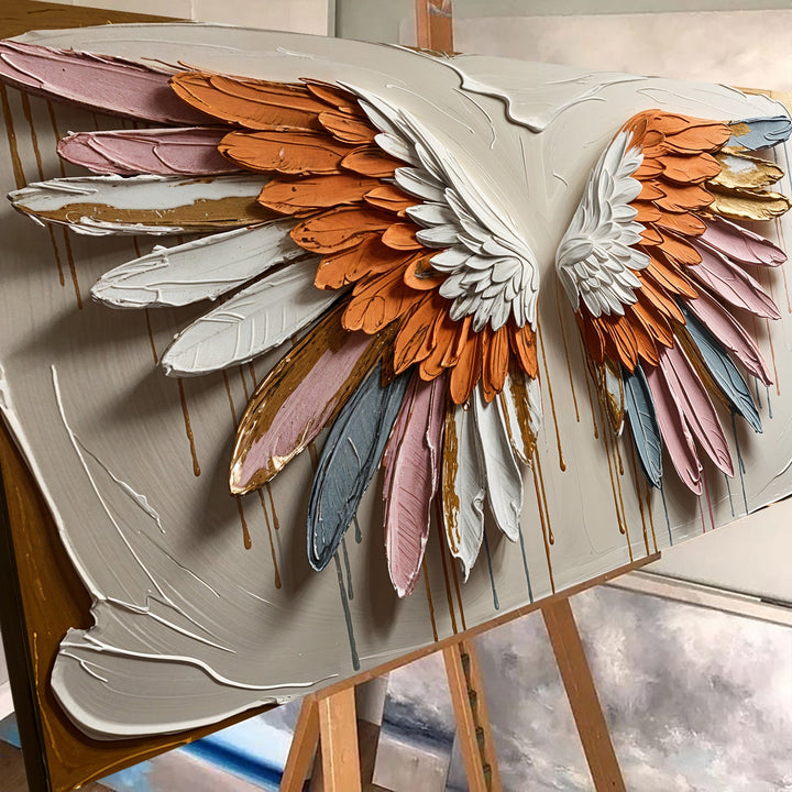 Angelic Wings Impasto Wall Art