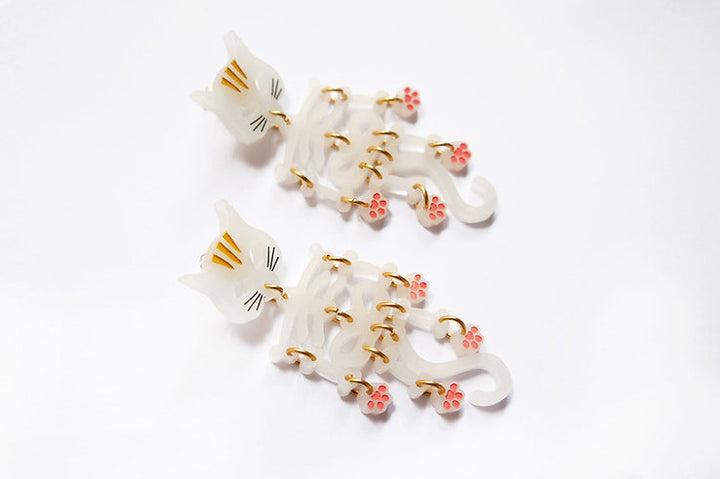 Skeleton Cat Earrings by Laliblue