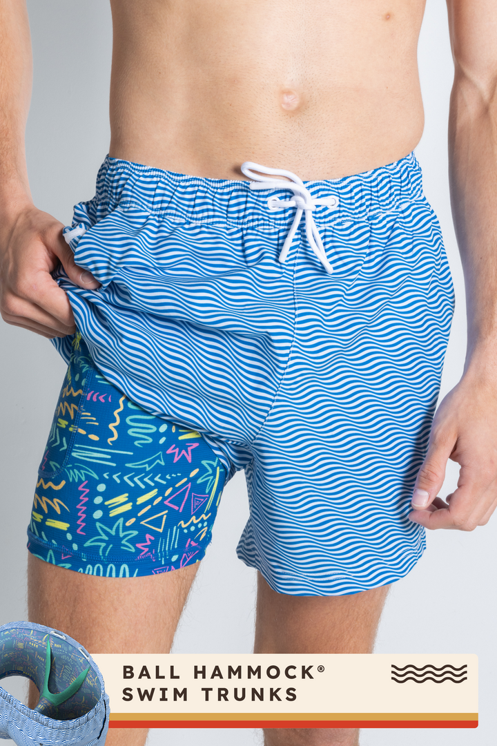 The Swim Lesson | Blue Wave Tropical Ball Hammock® Pouch 5" Swim Trunks
