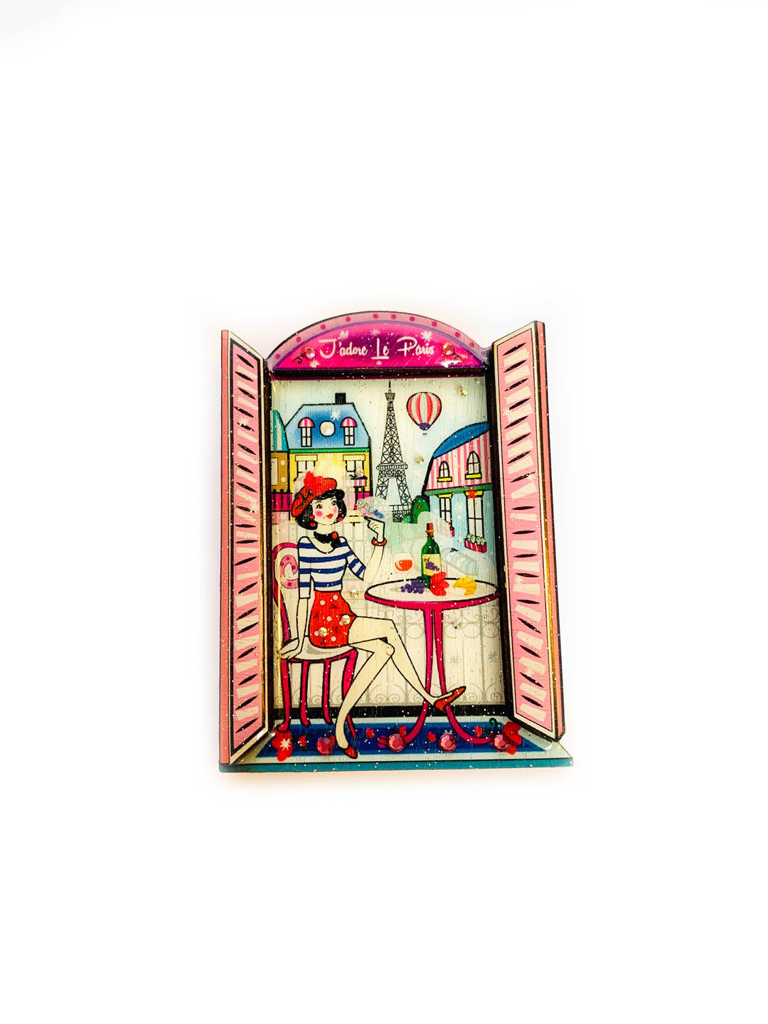 Oh la la Paris Scene Brooch by Rosie Rose Parker