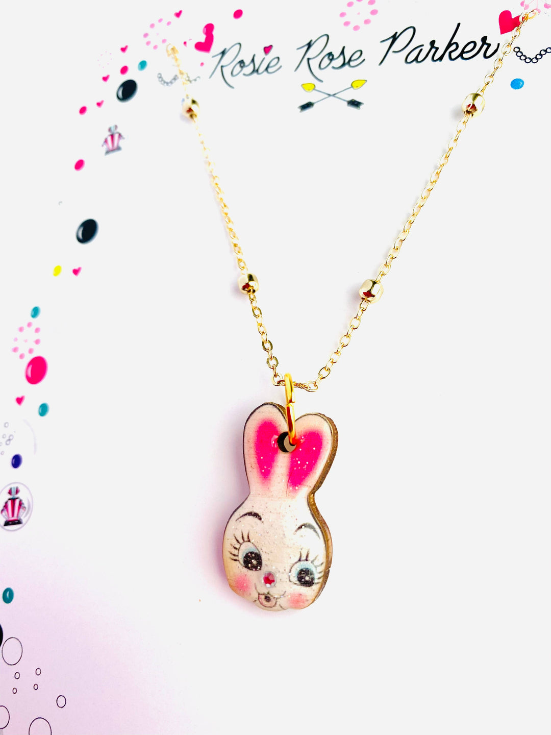 Easter Bunny Charm Necklace by Rosie Rose Parker