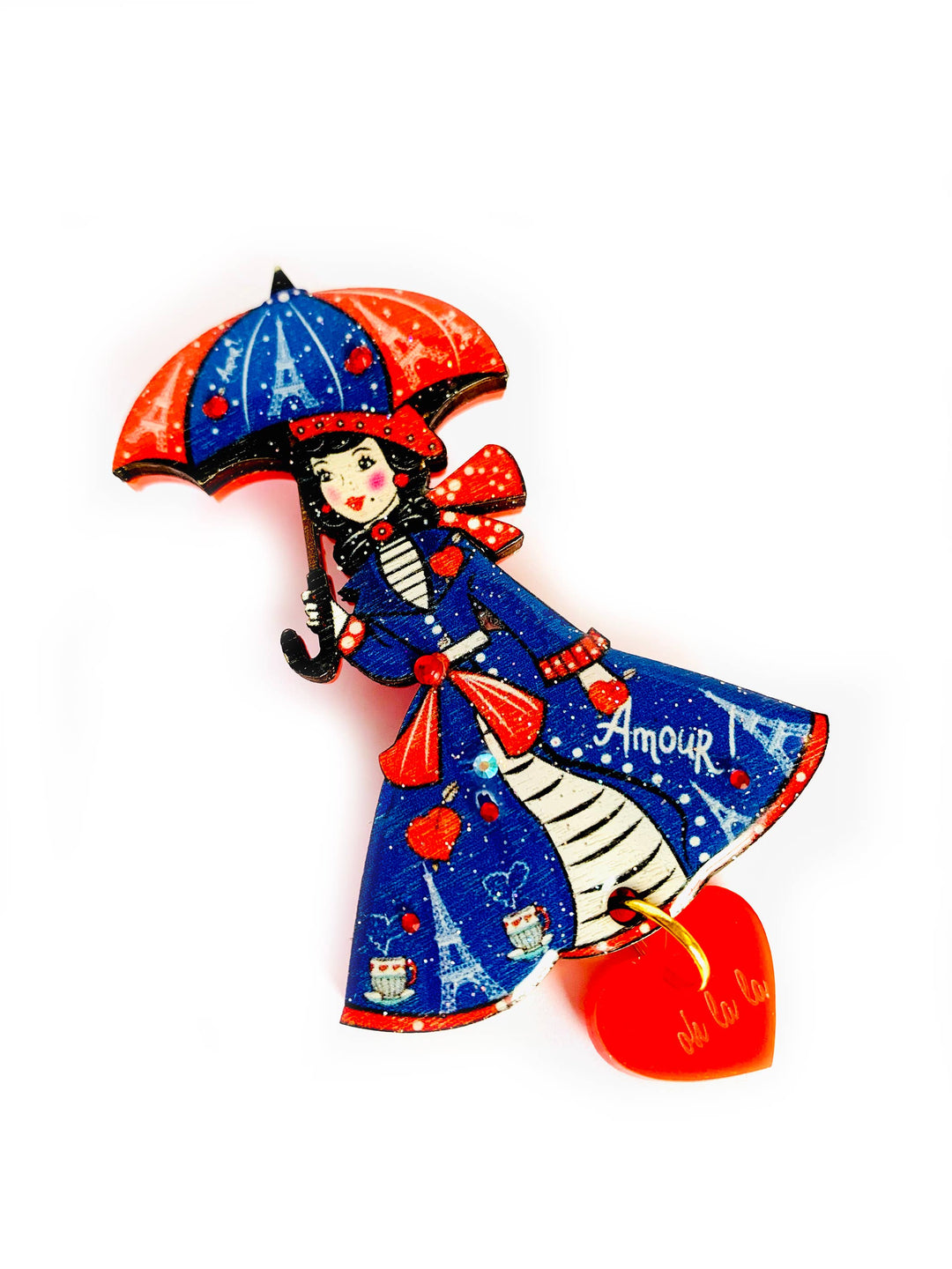 Raining in Paris Brooch by Rosie Rose Parker