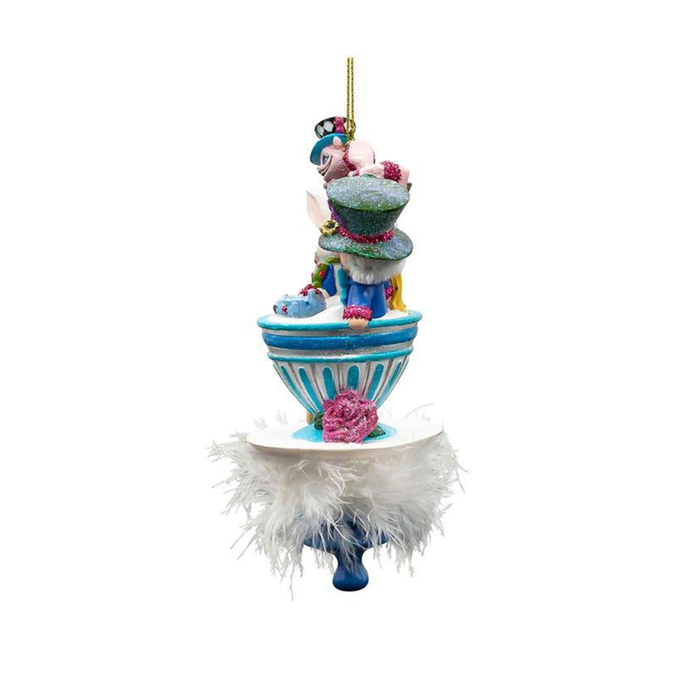 6.25" Holly Hats&trade; Alice & Friends Tea Party Hat Ornament by Kurt Adler image 1