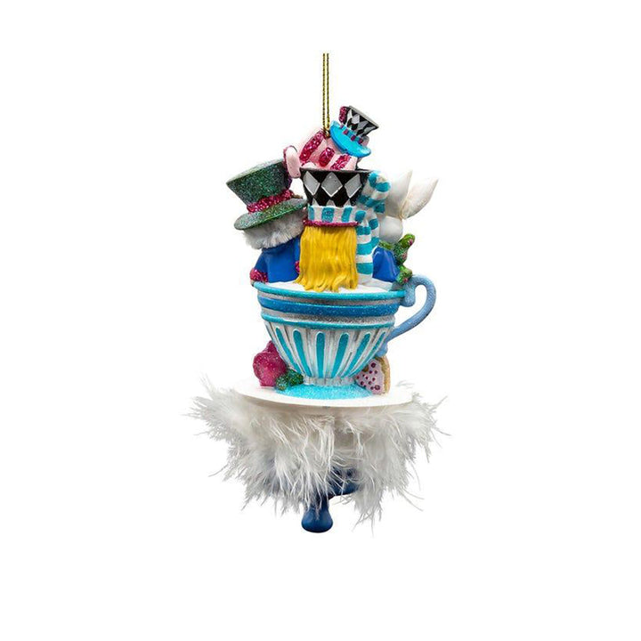 6.25" Holly Hats&trade; Alice & Friends Tea Party Hat Ornament by Kurt Adler image 2