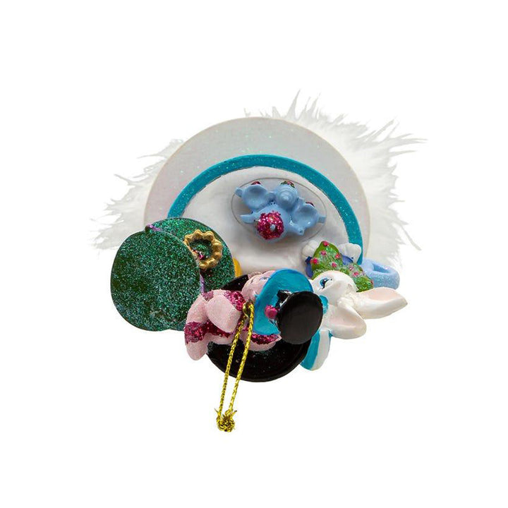 6.25" Holly Hats&trade; Alice & Friends Tea Party Hat Ornament by Kurt Adler image 4