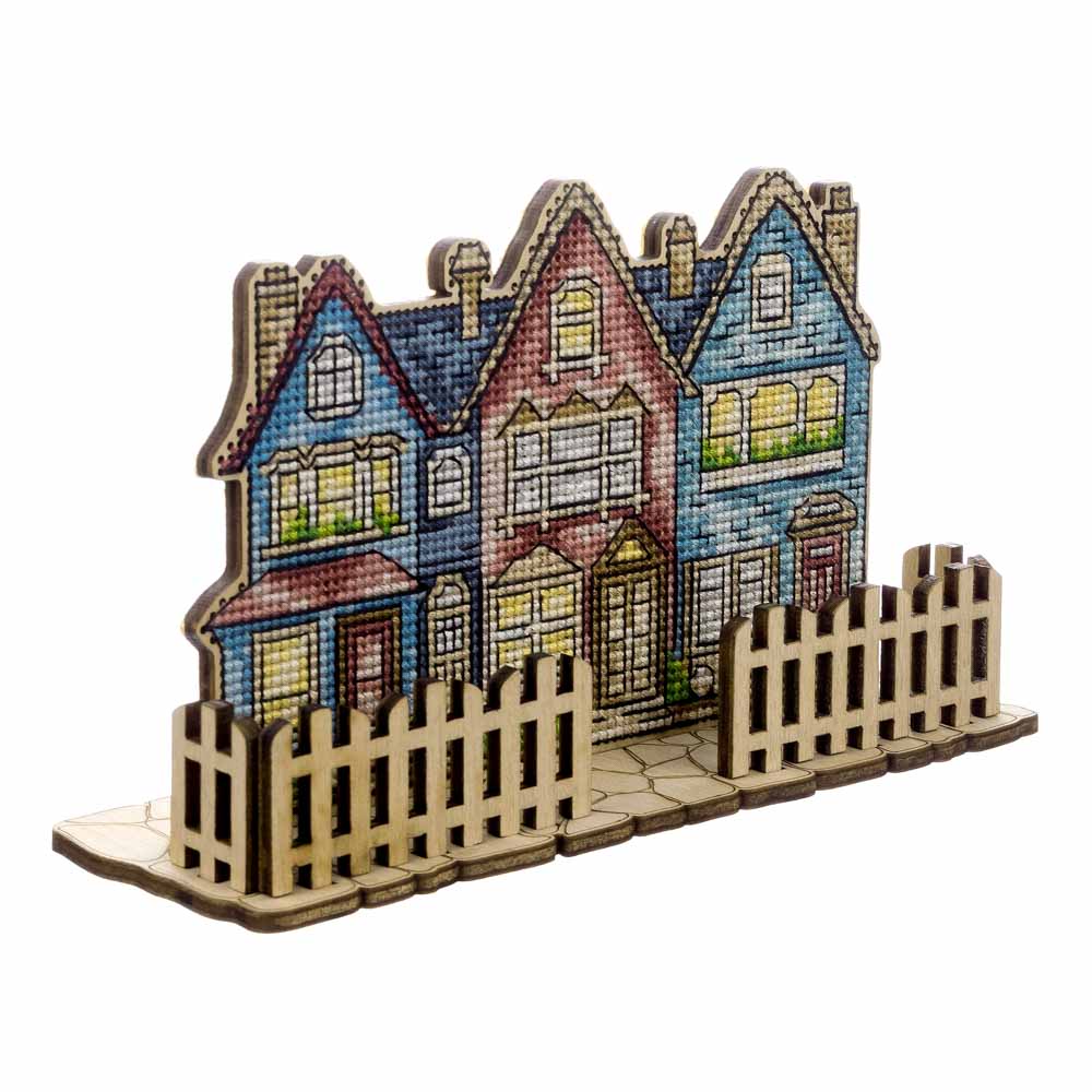 Wooden Cross-Stitch Kit ‚Äì ‚ÄúCity Walk‚Äù FLW-067
