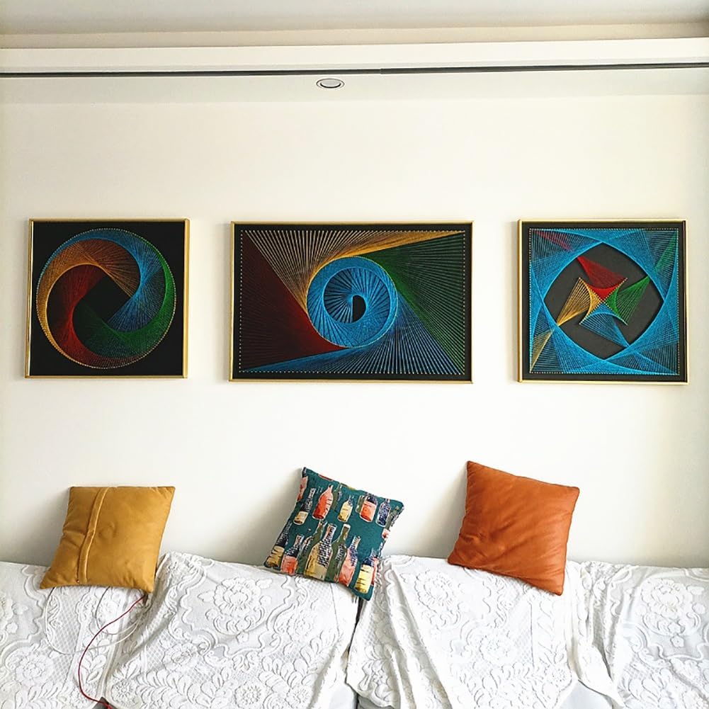 String Art DIY Kit - Spiraling Colors. Wizardi Geometry Nail Painting F07-M12-2-DHGG29215