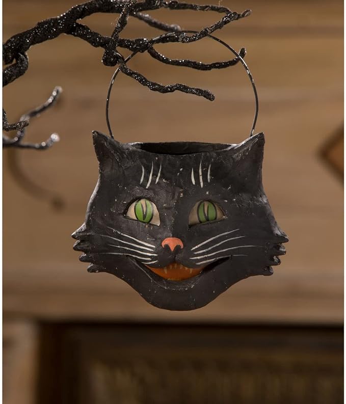 Vintage Happy Cat Bucket Small by Bethany Lowe Designs