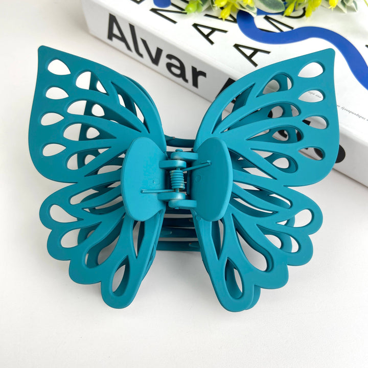 Double Layer Frosted Butterfly Hair Claw Clip