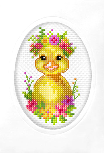 Duckling Greeting Card Counted Cross Stitch Kit by Orchidea 6328