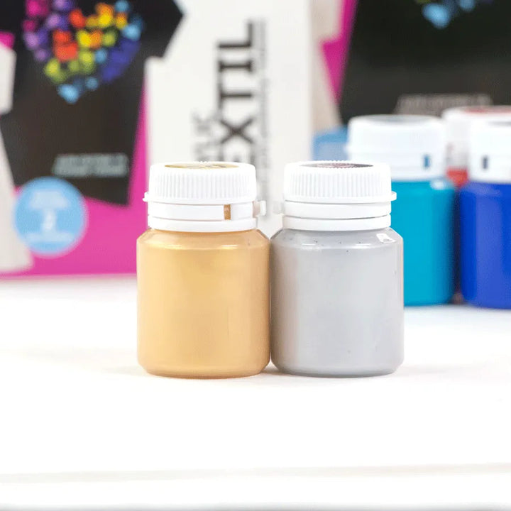 Rosa Talent HEART Textile Acrylic Paint Set. 24 colors (0.68 oz) and including 2 metallic.