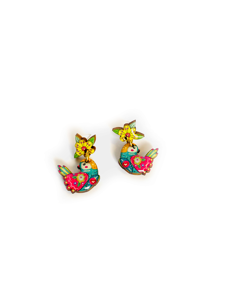 Summer Abstract Bird Earrings by Rosie Rose Parker