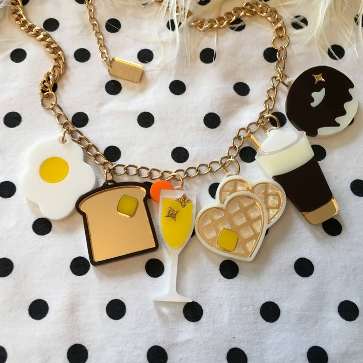 Ladies Who Brunch Acrylic Charm Statement Necklace